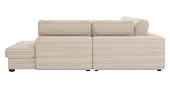 ECKSOFA Creme Cord - Creme/Schwarz, KONVENTIONELL, Kunststoff/Textil (314/250cm) - Carryhome