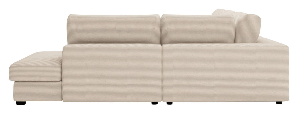 ECKSOFA in Cord Creme  - Creme/Schwarz, Konventionell, Kunststoff/Textil (314/250cm) - Carryhome