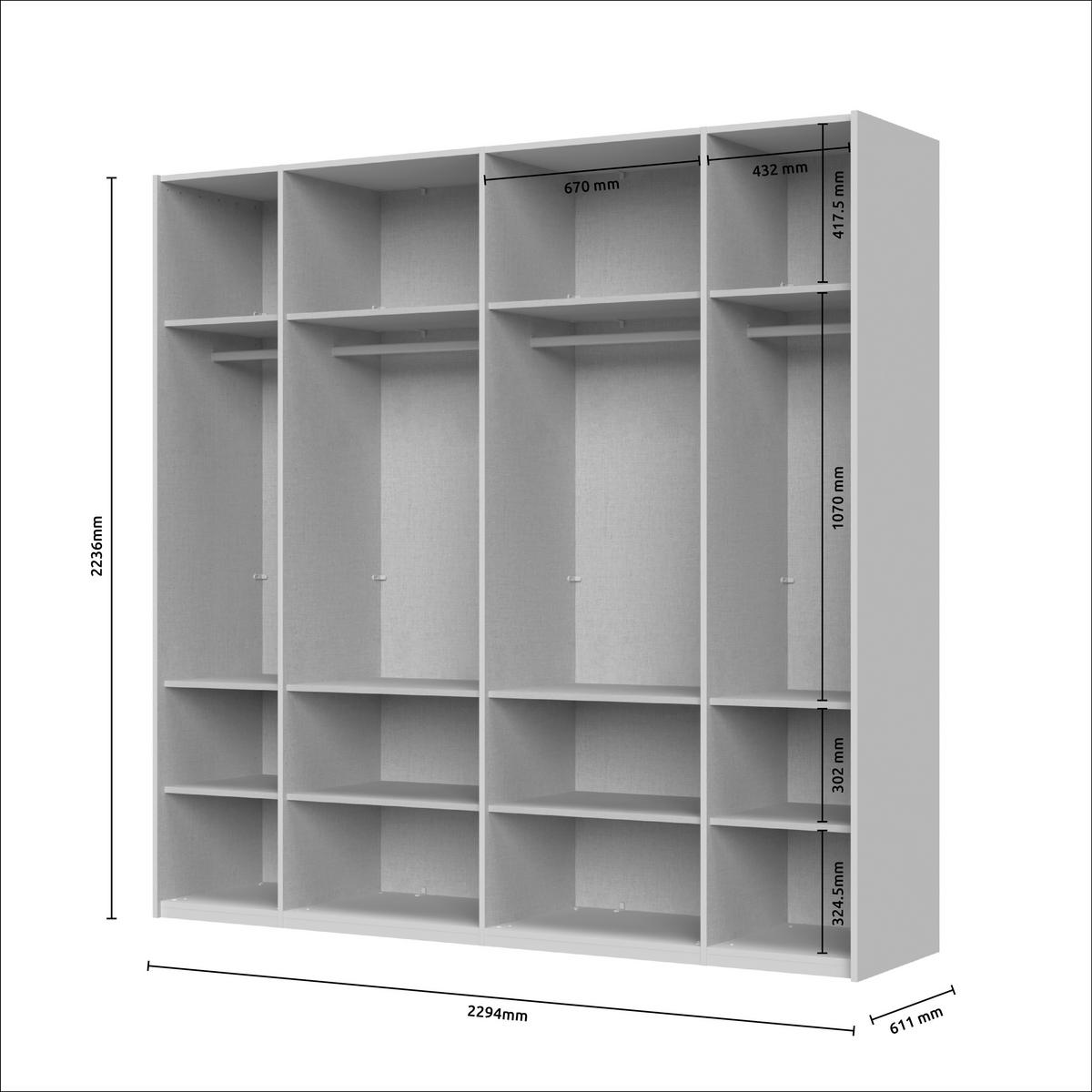 OMARA Z DRSNIMI VRATI,  - kašmir, Design, kovina/leseni material (230/224/61cm) - Hom`in