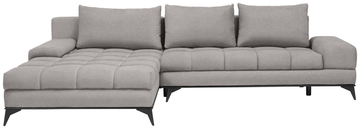 ECKSOFA  in Webstoff Grau  212/315 cm  - Schwarz/Grau, Design, Textil/Metall (212/315cm) - Carryhome