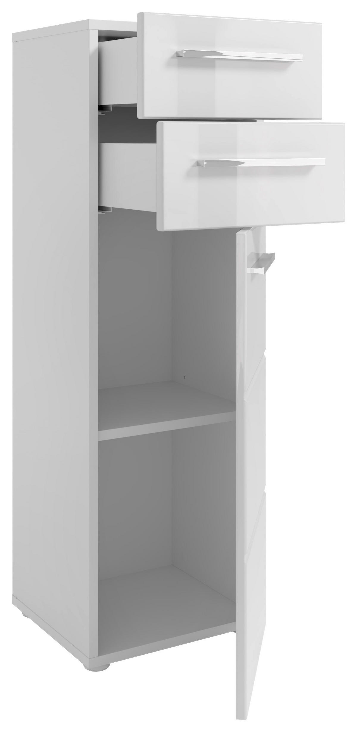 HIGHBOARD  in 34/104/31 cm  - Weiss Hochglanz/Chromfarben, Modern, Holzwerkstoff/Kunststoff (34/104/31cm) - MID.YOU