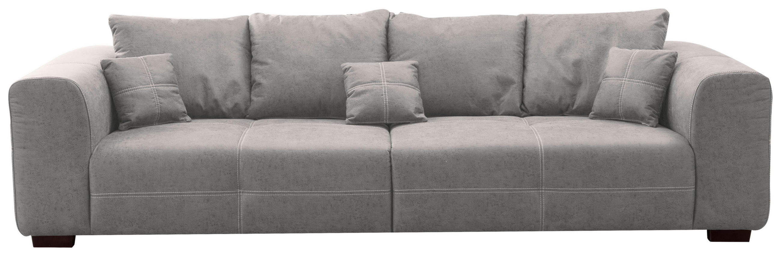 BIGSOFA Flachgewebe Hellgrau  - Beige/Hellgrau, KONVENTIONELL, Holz/Textil (287/69/108cm) - Cantus