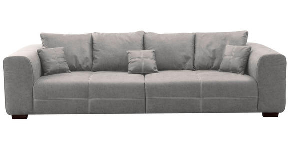 BIGSOFA Flachgewebe Hellgrau  - Beige/Hellgrau, KONVENTIONELL, Holz/Textil (287/69/108cm) - Cantus