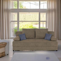 SCHLAFSOFA  mit Liegefunktion, Rücken echt Braun  - Schwarz/Braun, Design, Kunststoff/Textil (200/90/103cm) - P & B