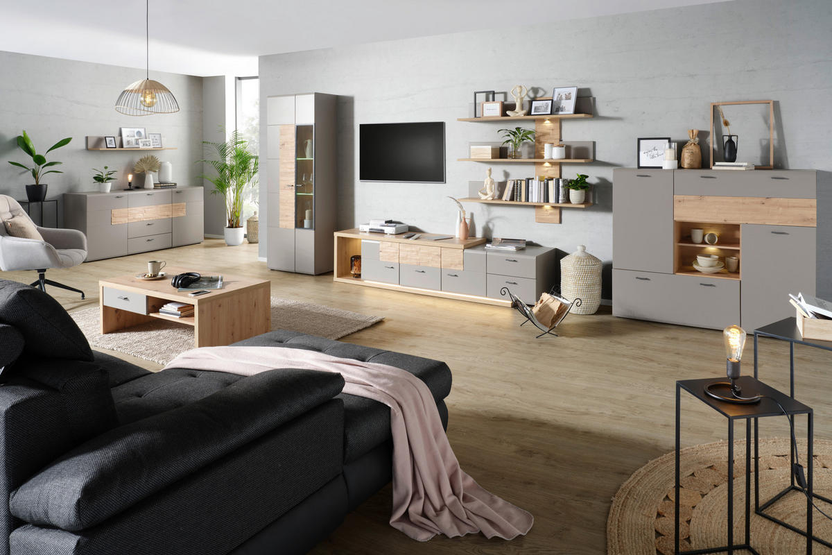 VITRINA boja hrasta   - boja hrasta, Moderno, pločasti materijal (70/197/38cm) - Hom`in