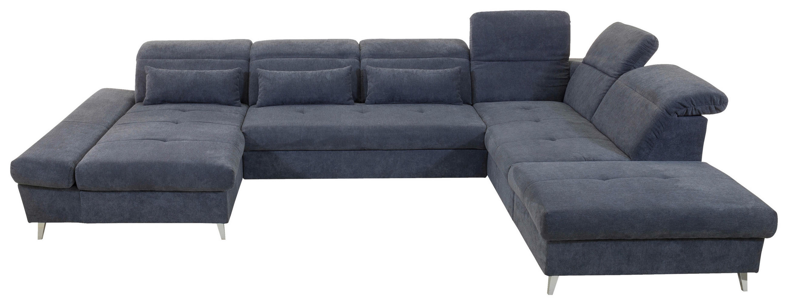 SEDEŽNA GARNITURA, mikrovelur antracit  - barve kroma/antracit, Design, umetna masa/tekstil (350/73-96/245cm) - Hom`in