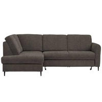 ECKSOFA in Chenille Graubraun  - Graubraun/Schwarz, Modern, Holz/Textil (184/241cm) - Carryhome