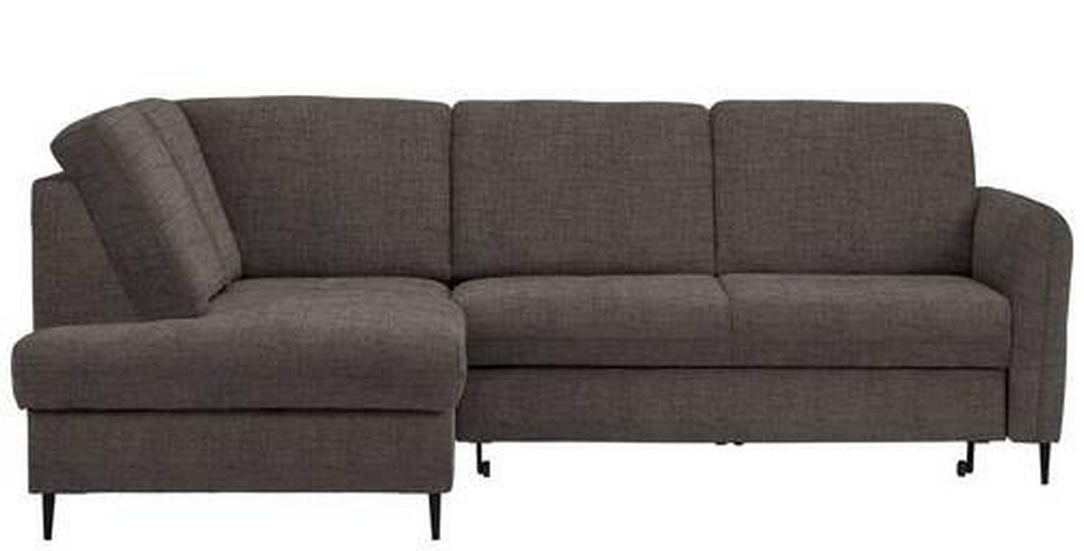 ECKSOFA in Chenille Graubraun  - Graubraun/Schwarz, Modern, Holz/Textil (184/241cm) - Carryhome