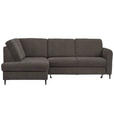 ECKSOFA in Chenille Graubraun  - Graubraun/Schwarz, MODERN, Holz/Textil (184/241cm) - Carryhome