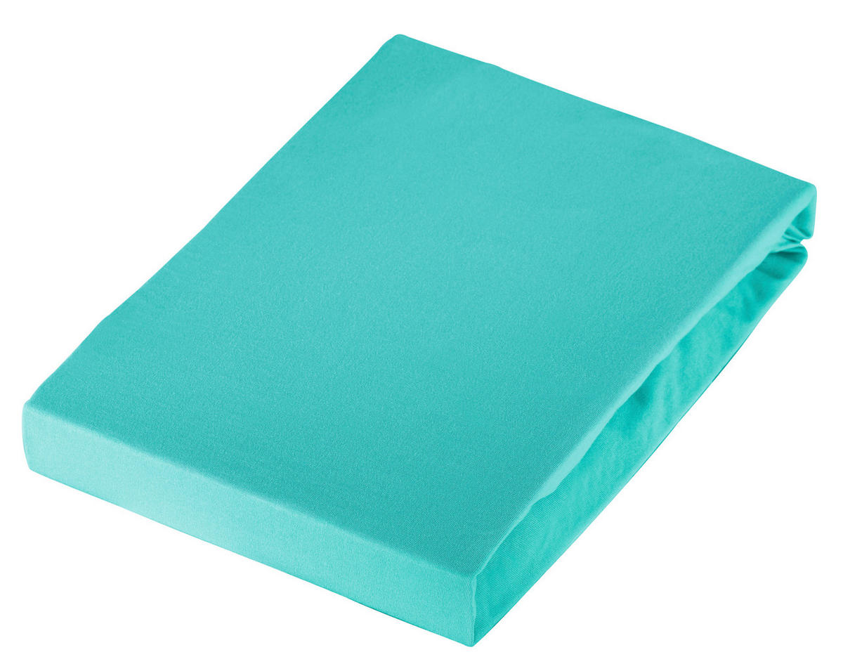 PLAHTA S GUMICOM 150/200 cm  BASIC  - tirkizna/plava, Basics, tekstil (150/200cm) - Schlafgut