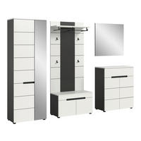 ŠATNA, 255/190/37 cm - šedá/bílá, Design, kompozitní dřevo (255/190/37cm) - Livetastic