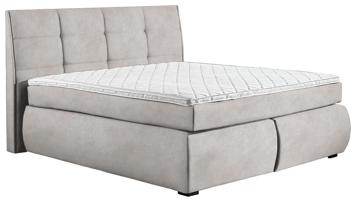 BOXSPRINGBETT 160/200 cm  Ecru  - Wengefarben/Ecru, Konventionell, Holz/Textil (160/200cm) - Xora