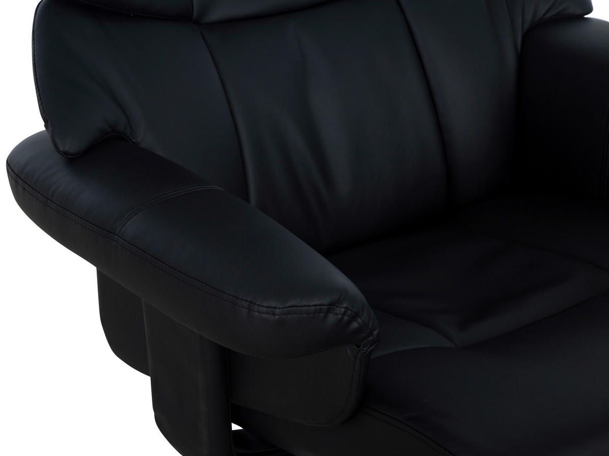 RELAXSESSELSET Lederlook Hocker    - Chromfarben/Schwarz, MODERN, Textil/Metall (80/108/86cm) - P & B