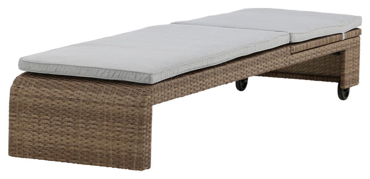 SONNENLIEGE 60/32/196 cm  - Sandfarben/Hellbraun, KONVENTIONELL, Kunststoff/Textil (60/32/196cm) - Gardenson
