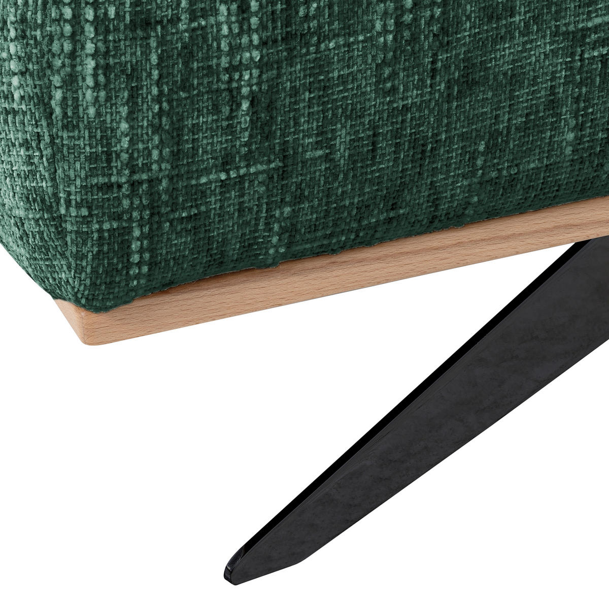 ECKSOFA Struktur Grün  - Schwarz/Grün, Design, Holz/Textil (295/187cm) - Livetastic