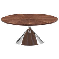 COUCHTISCH Ligneo Walnuss furniert 90/90/41 cm rund Walnussfarben  - Edelstahlfarben/Walnussfarben, Design, Holz/Metall (90/90/41cm) - Novel