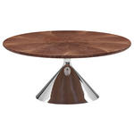 COUCHTISCH Ligneo Walnuss furniert 90/90/41 cm rund Walnussfarben  - Edelstahlfarben/Walnussfarben, Design, Holz/Metall (90/90/41cm) - Novel