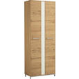 GARDEROBENSCHRANK  in 72/195/37 cm  - Edelstahlfarben/Eichefarben, Natur, Glas/Holz (72/195/37cm) - Novel