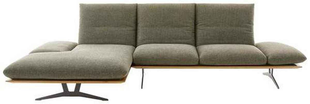 ECKSOFA in Flachgewebe Grün  - Schwarz/Grün, Design, Holz/Textil (159/314cm) - Dieter Knoll