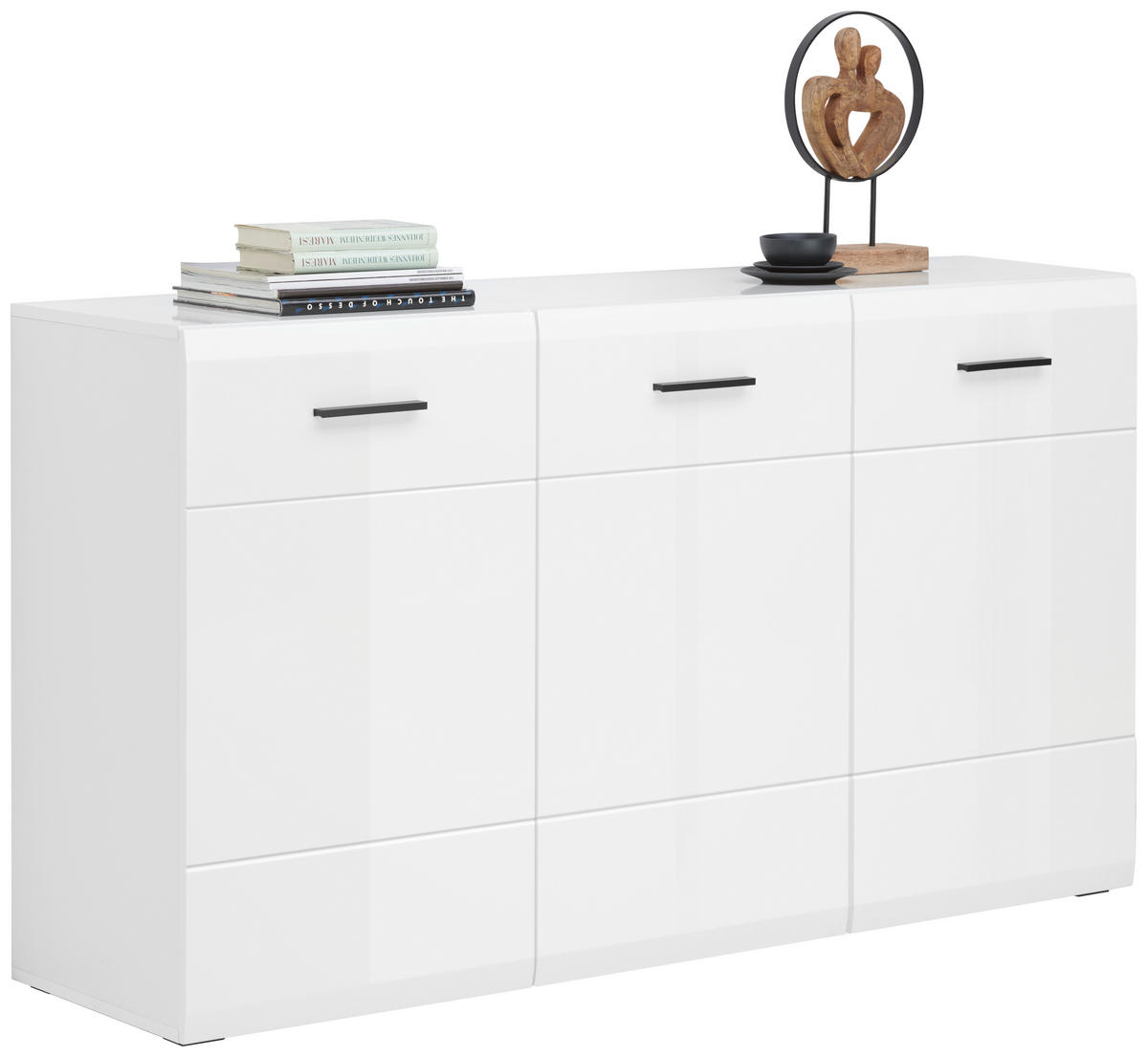 ŠIROKÁ KOMODA, antracitová, bílá, 150/87/42 cm - bílá/antracitová, Moderní, kompozitní dřevo/plast (150/87/42cm) - Hom`in