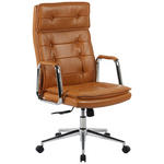 CHEFSESSEL Lederlook Chromfarben, Cognac  - Chromfarben/Cognac, KONVENTIONELL, Leder/Kunststoff (63,5/113/120,5/65,5cm) - Novel