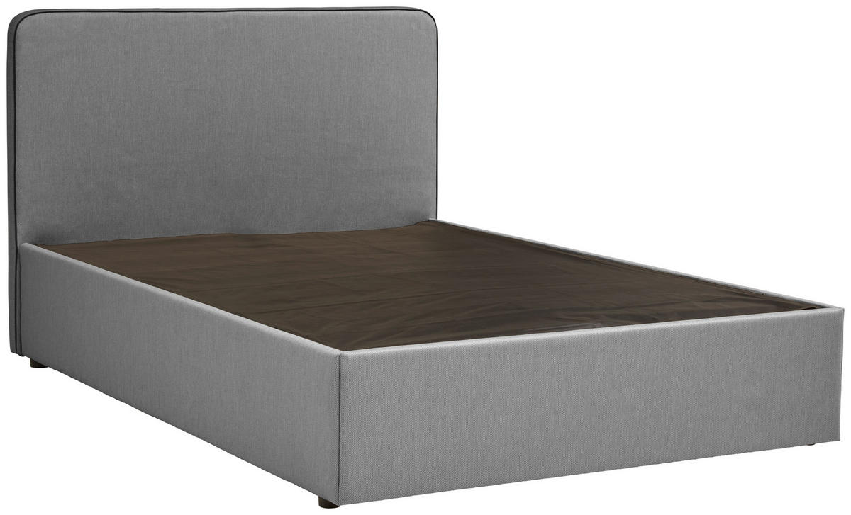 BOX-ÁGY 120/200 cm  világosszürke  - világosszürke, Konventionell, textil/fa (120/200cm) - P & B