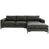 ECKSOFA Olivgrün Lederlook, Flachgewebe  - Schwarz/Olivgrün, Design, Textil/Metall (265/160cm) - Livetastic