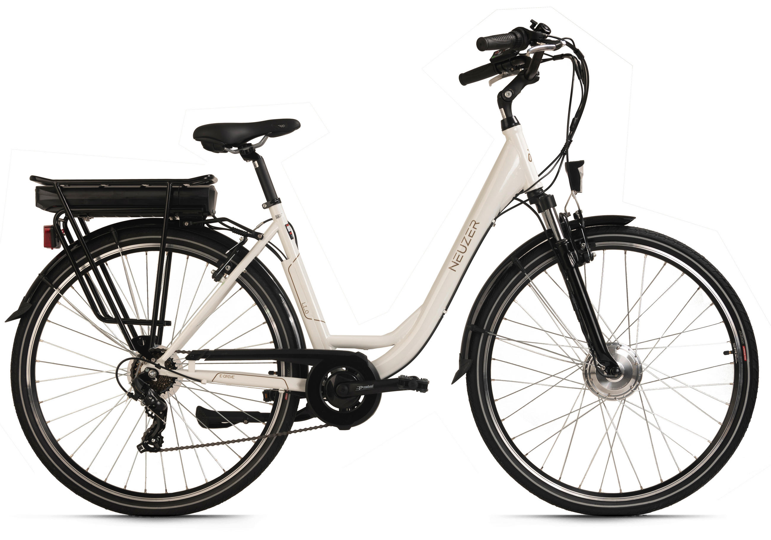 Elektrofahrrad E-Citybike Hollandia Lido, Weiß, 28 Zoll