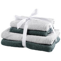 Frottierset 4-teilig GINO Dunkelgrün  - Dunkelgrün, Basics, Kunststoff/Textil (50/100cm) - Bugatti