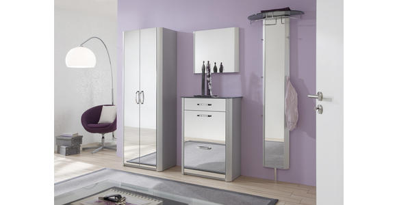 GARDEROBENSCHRANK 66/190/38 cm - Chromfarben/Alufarben, Design, Glas/Holzwerkstoff (66/190/38cm) - Moderano