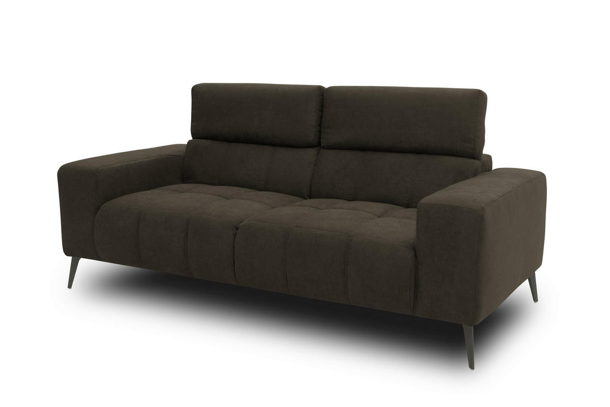 2-SITZER-SOFA TRENTO Mikrofaser  - Dunkelgrau/Schwarz, MODERN, Textil/Metall (208/79/104cm) - MID.YOU