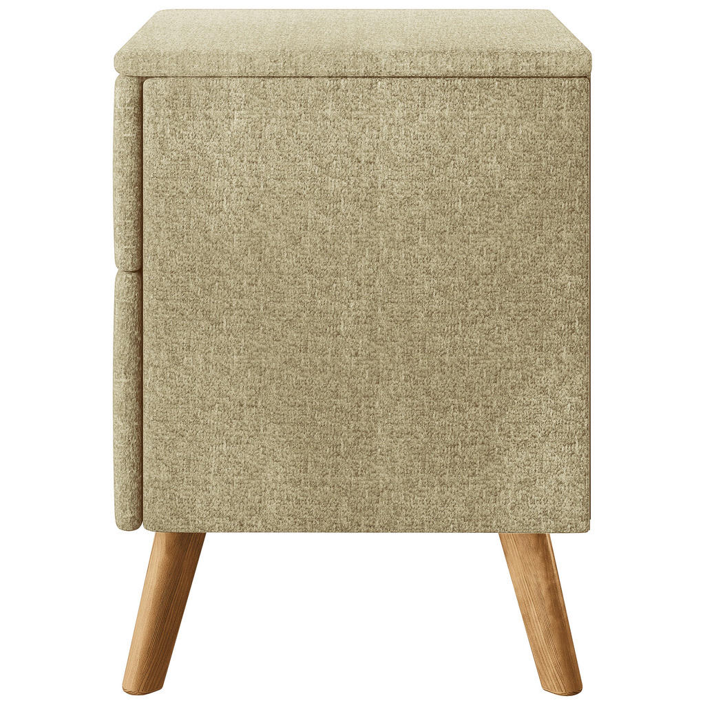 Thumbnail - Esposa Nachtschrank, Hellgrün, Holz, Textil, Eiche, vollmassiv, 2 Schubladen, 40x60x40 cm, Schlafzimmer, Nachttische