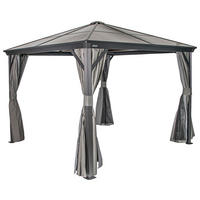 PAVILLON 298/261/298 cm Aluminium  - Anthrazit, Basics, Kunststoff/Metall (298/261/298cm) - Ambia Garden