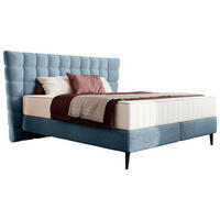 BOXSPRINGBETT 180/200 cm  in Petrol  - Petrol/Schwarz, Design, Holz/Holzwerkstoff (180/200cm) - home24