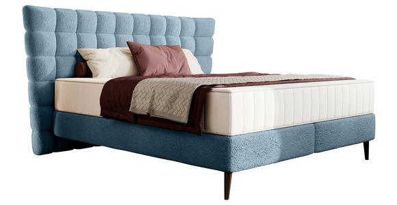 BOXSPRINGBETT 180/200 cm in Petrol - Petrol/Schwarz, Design, Holz/Holzwerkstoff (180/200cm) - Esposa