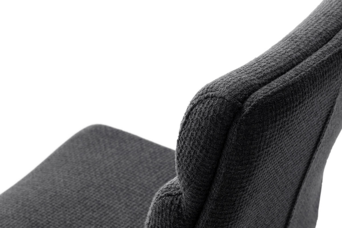 BARHOCKER in Metall, Textil Anthrazit, Edelstahlfarben  - Edelstahlfarben/Anthrazit, Design, Textil/Metall (43/84/52cm) - Dieter Knoll