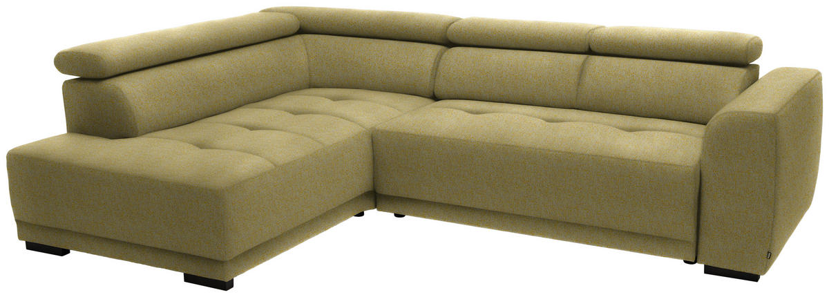 ECKSOFA in Struktur Gelb  205/284 cm  - Gelb/Schwarz, Design, Kunststoff/Textil (205/284cm) - Xora