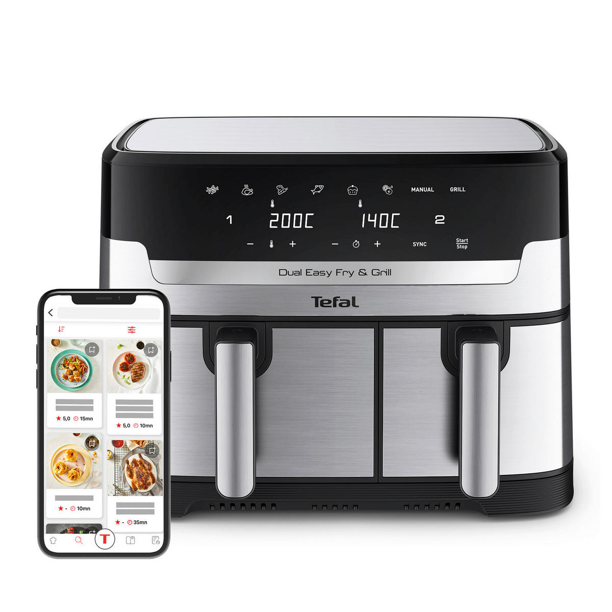 HEIßLUFTFRITTEUSE 8,3 l  - Edelstahlfarben, LIFESTYLE, Metall (41,8/40,2/30,5cm) - Tefal