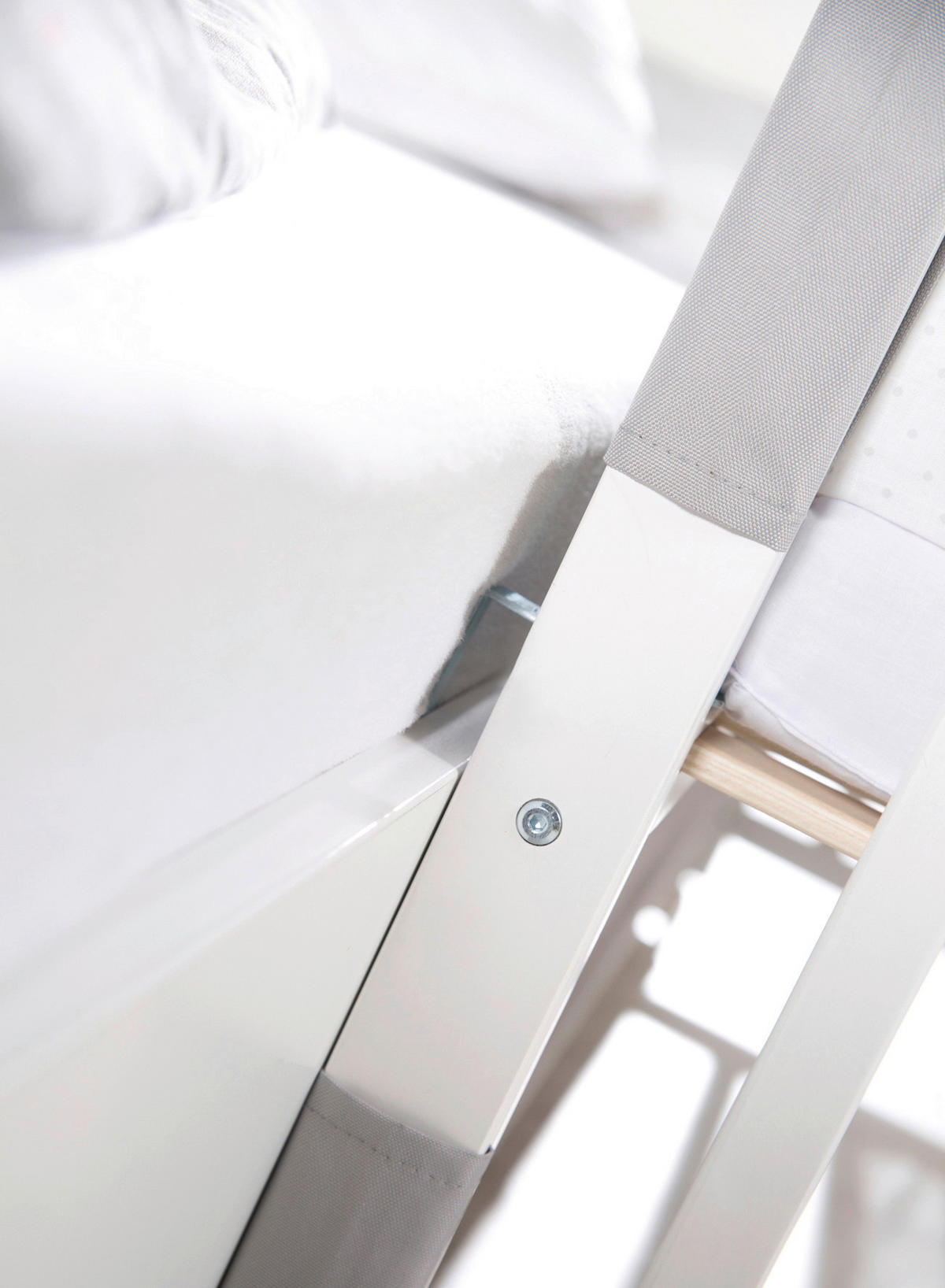 BEISTELLBETT roba Fox & Bunny  - Weiß/Grau, Basics, Holzwerkstoff/Textil (126/157/66cm) - Roba