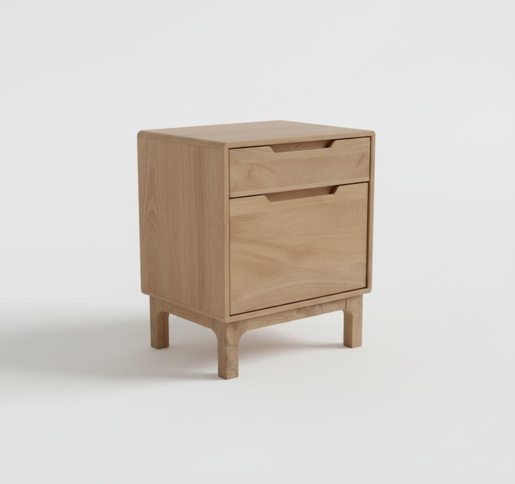 NACHTKÄSTCHEN 40/50/35 cm  in Hartholz Mangoholz Naturfarben  - Naturfarben, MODERN, Holz (40/50/35cm) - MID.YOU