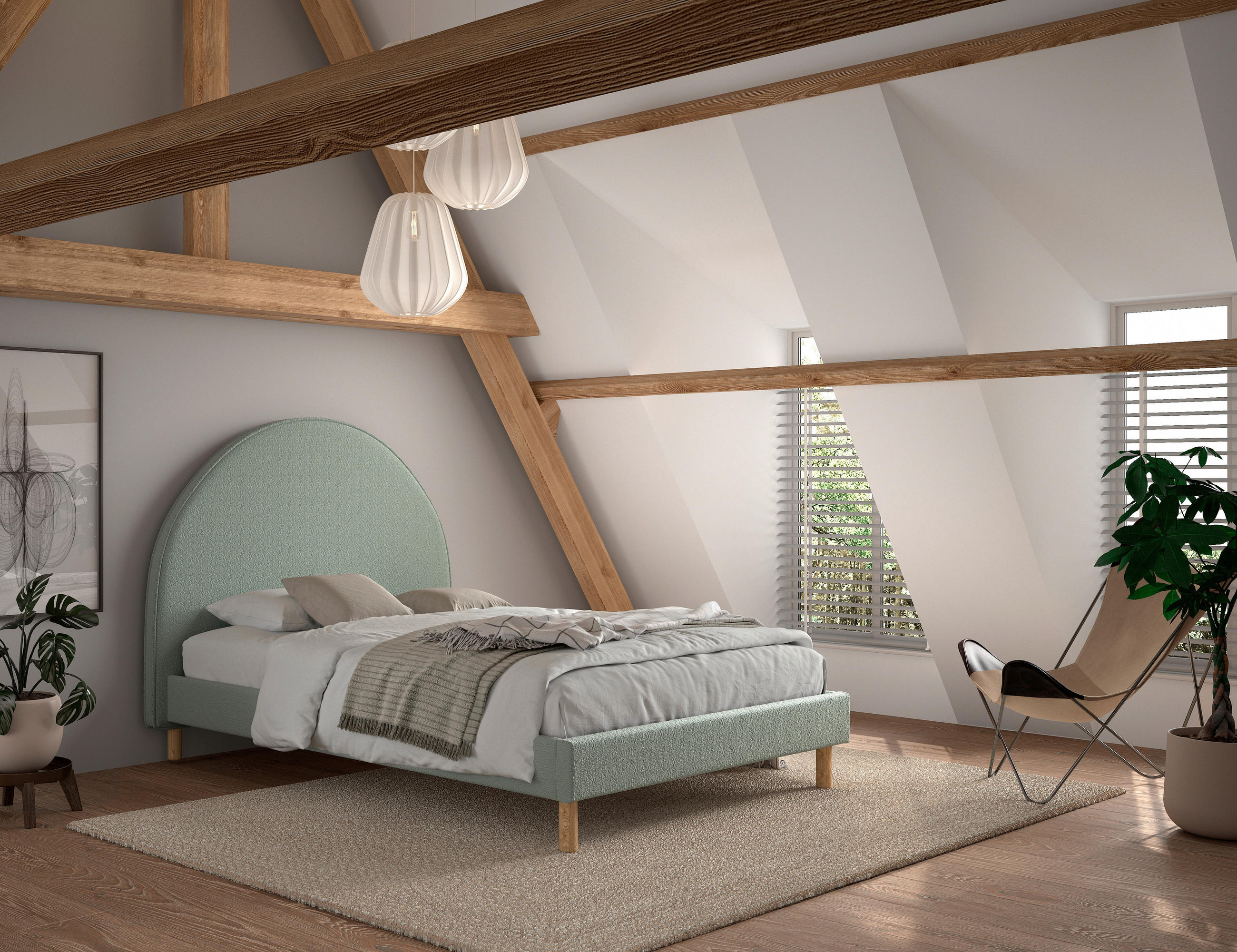 KINDER-/JUNIORBETT 140/200 cm  in Grün  - Naturfarben/Grün, ROMANTIK / LANDHAUS, Holz/Textil (140/200cm) - MID.YOU