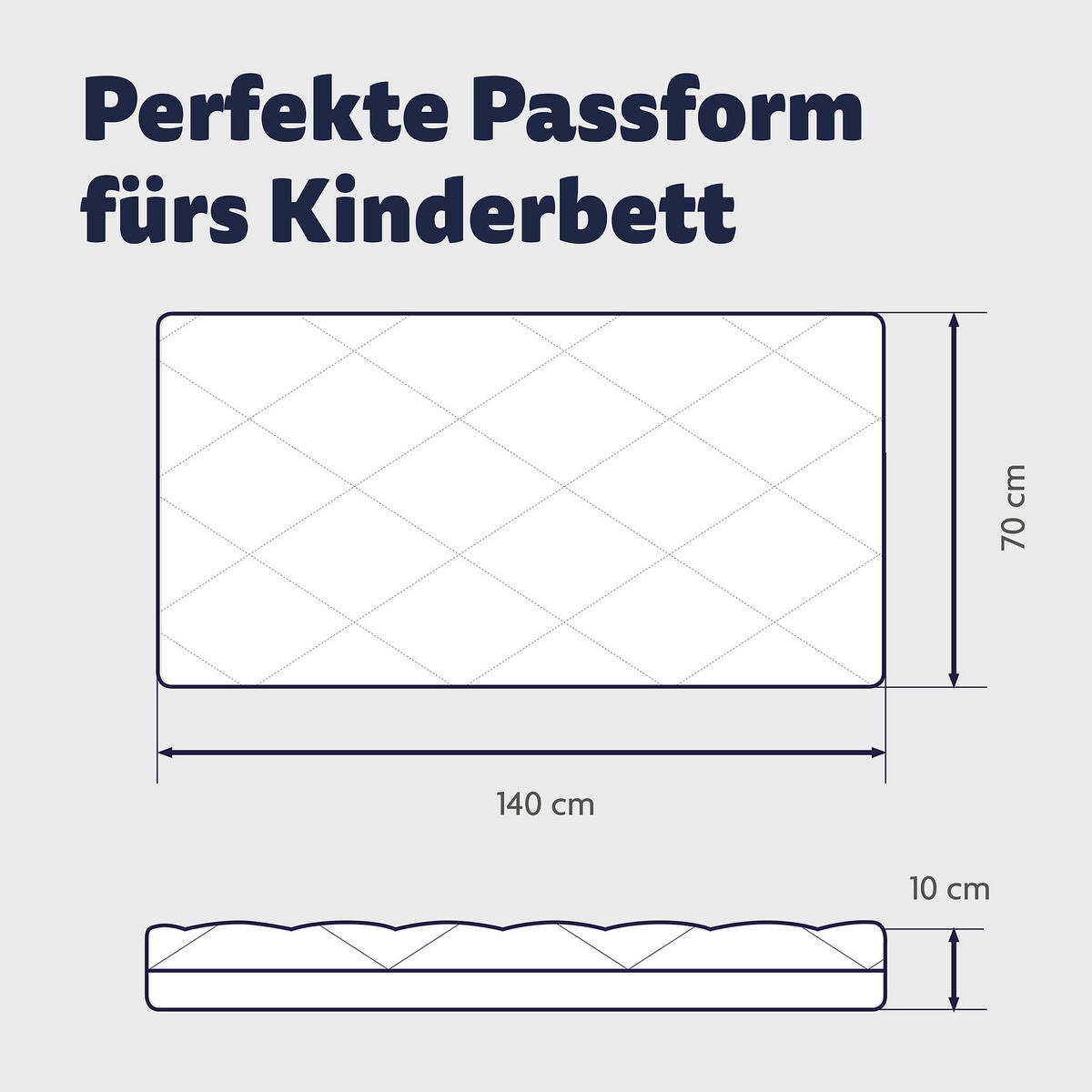 KINDERMATRATZE     - Weiß, Basics, Textil (70/10/140cm) - Julius Zöllner