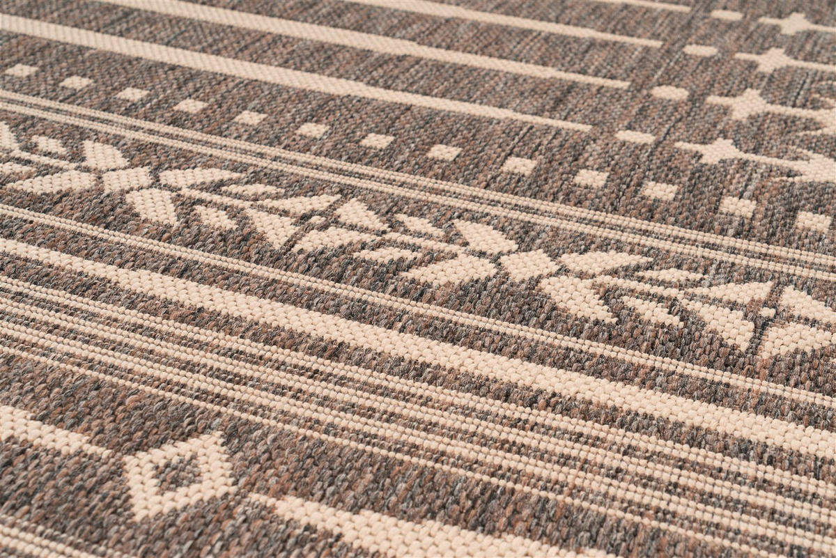 FLACHWEBETEPPICH 160/230 cm Splash 225 Braun / Creme Braun, Creme  - Creme/Braun, KONVENTIONELL, Textil (160/230cm)