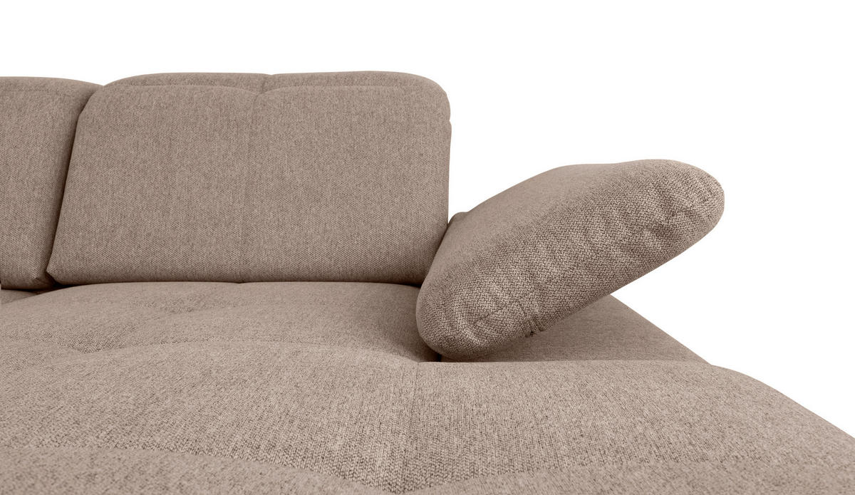 WOHNLANDSCHAFT Hellbraun  - Hellbraun/Grau, Design, Textil/Metall (215/328/173cm) - MID.YOU
