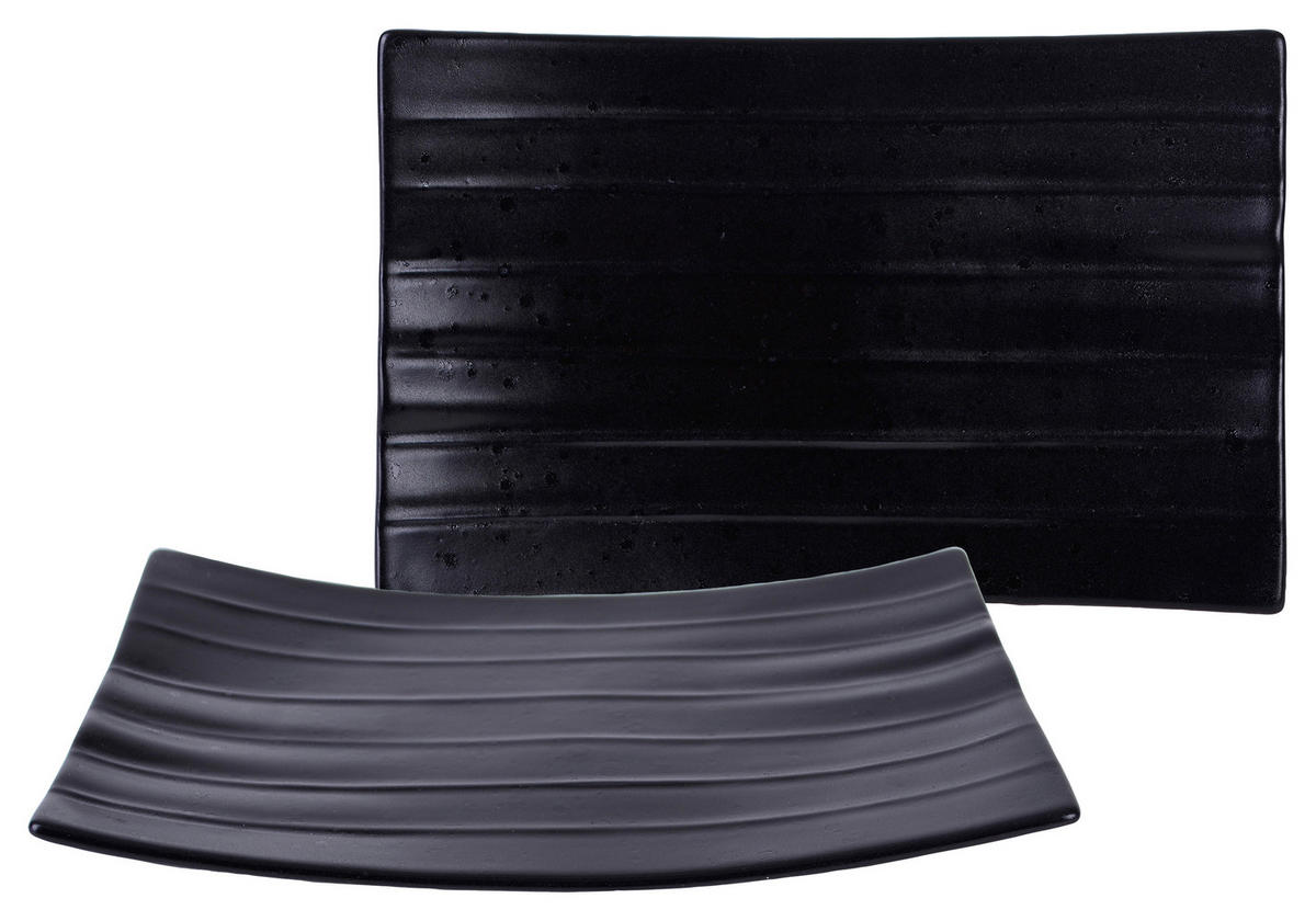 SET SERVERINGSSKÅLAR 2 delar Streat Food   - svart, Basics, keramik (24/15cm) - Creatable