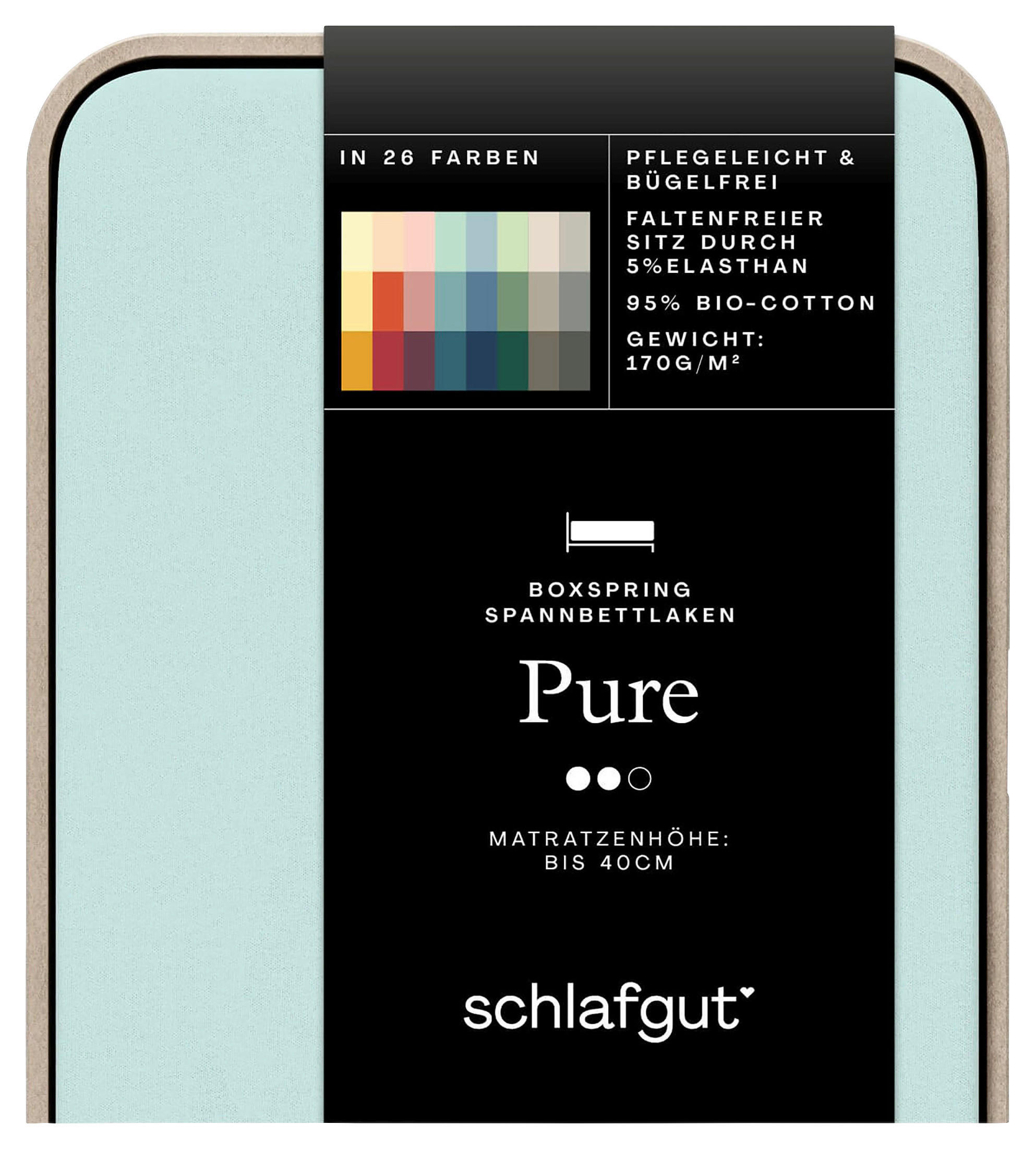 BOXSPRING-SPANNLEINTUCH 90-100/190-220 cm Jersey  - Mintgrün, Basics, Textil (90-100/190-220cm) - Schlafgut