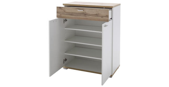 GARDEROBE 153/198/40 cm  - Eichefarben/Weiß, Design, Holzwerkstoff (153/198/40cm) - Carryhome