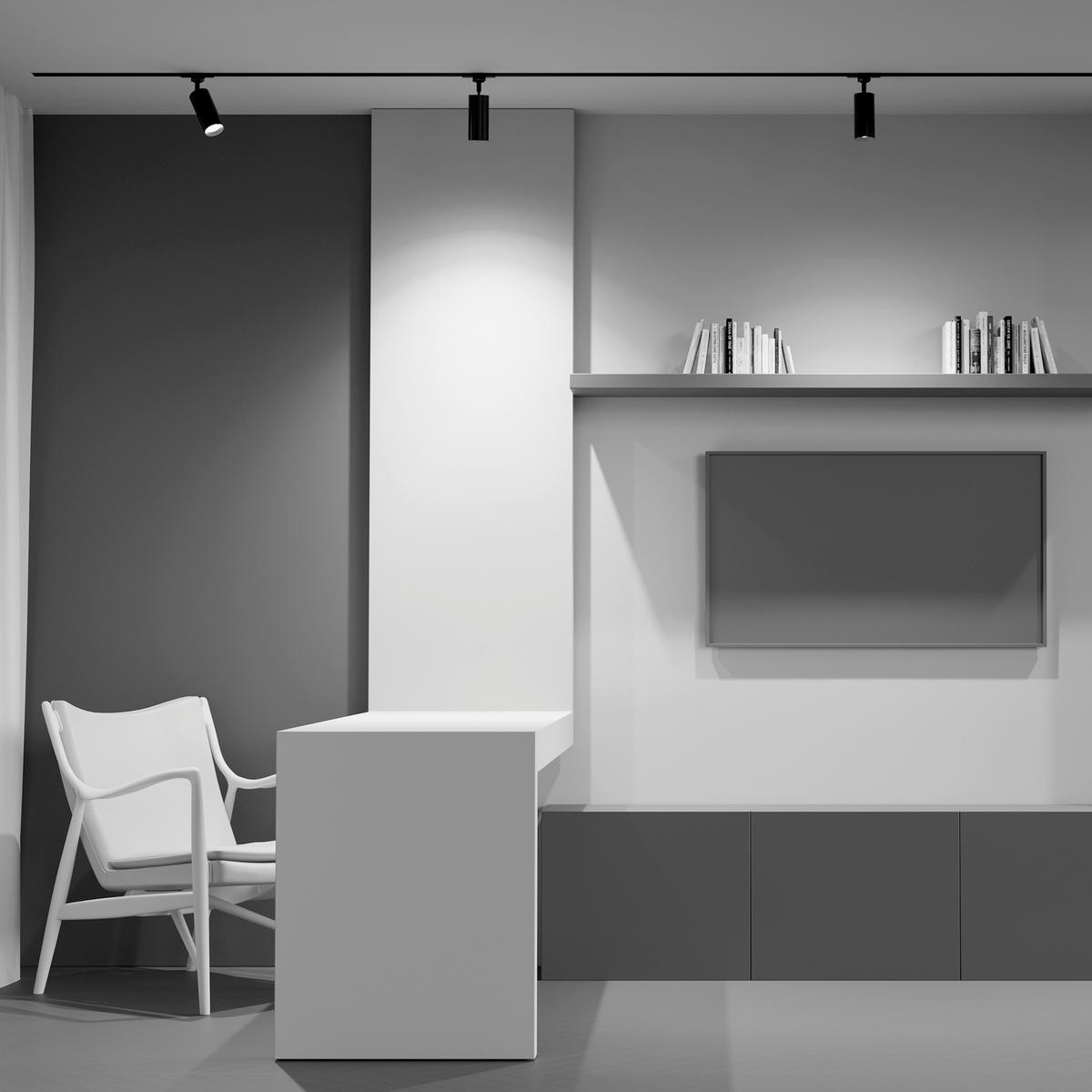 SCHIENENSYSTEM-STRAHLER - Schwarz, Basics, Metall (6/21/13cm) - MAYTONI