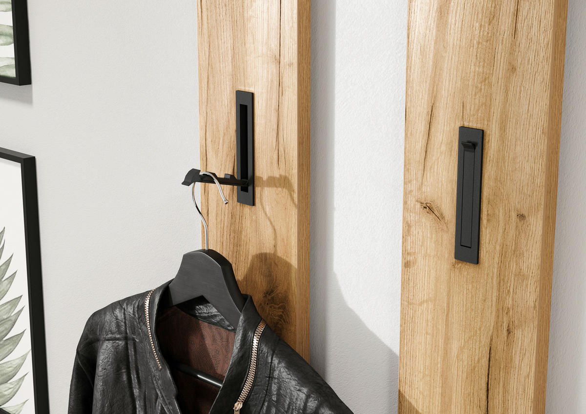 GARDEROBE 3-teilig  in 104/200/33 cm  - Kaschmir/Eichefarben, Design, Glas/Holzwerkstoff (104/200/33cm) - Germania
