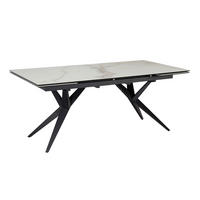 ESSTISCH 180/95/76 cm  Keramik ausziehbar rechteckig Weiss  - Weiss/Schwarz, Design, Keramik/Metall (180/95/76cm) - MID.YOU